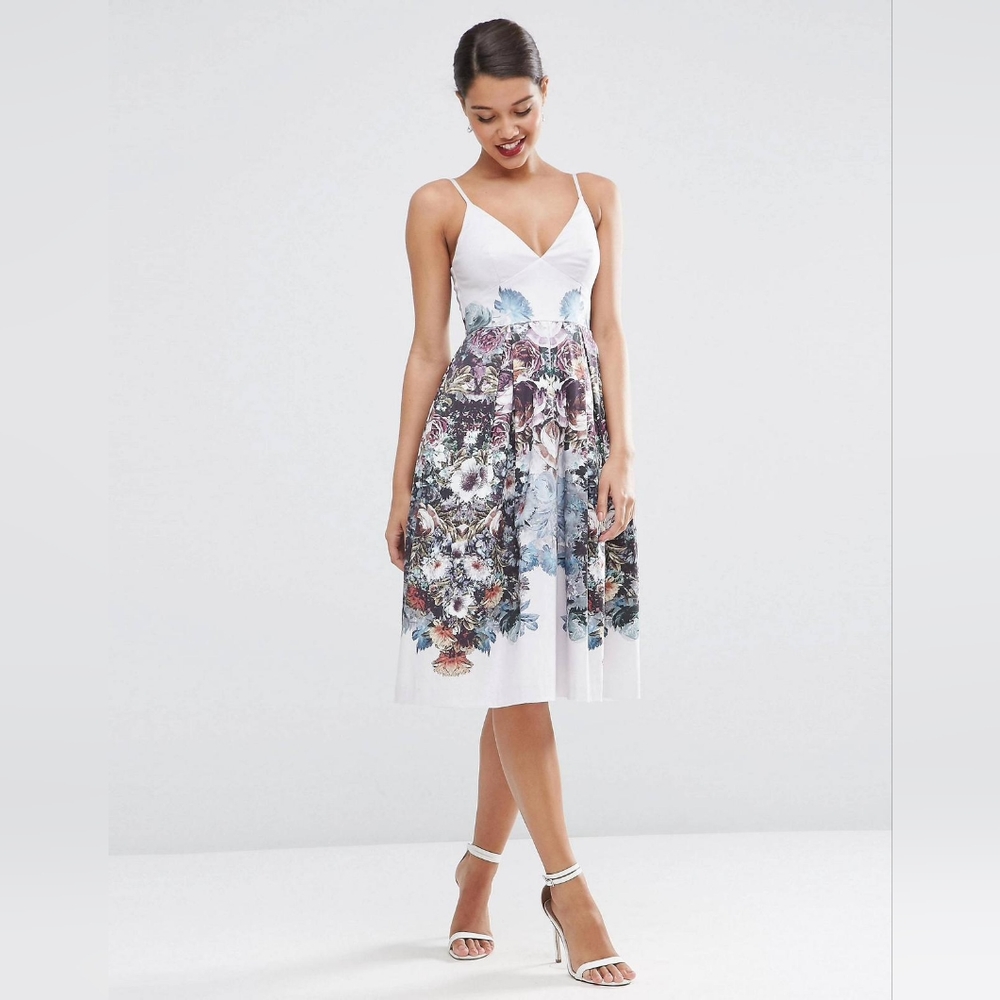 ASOS Winter Forest Floral Midi Dress